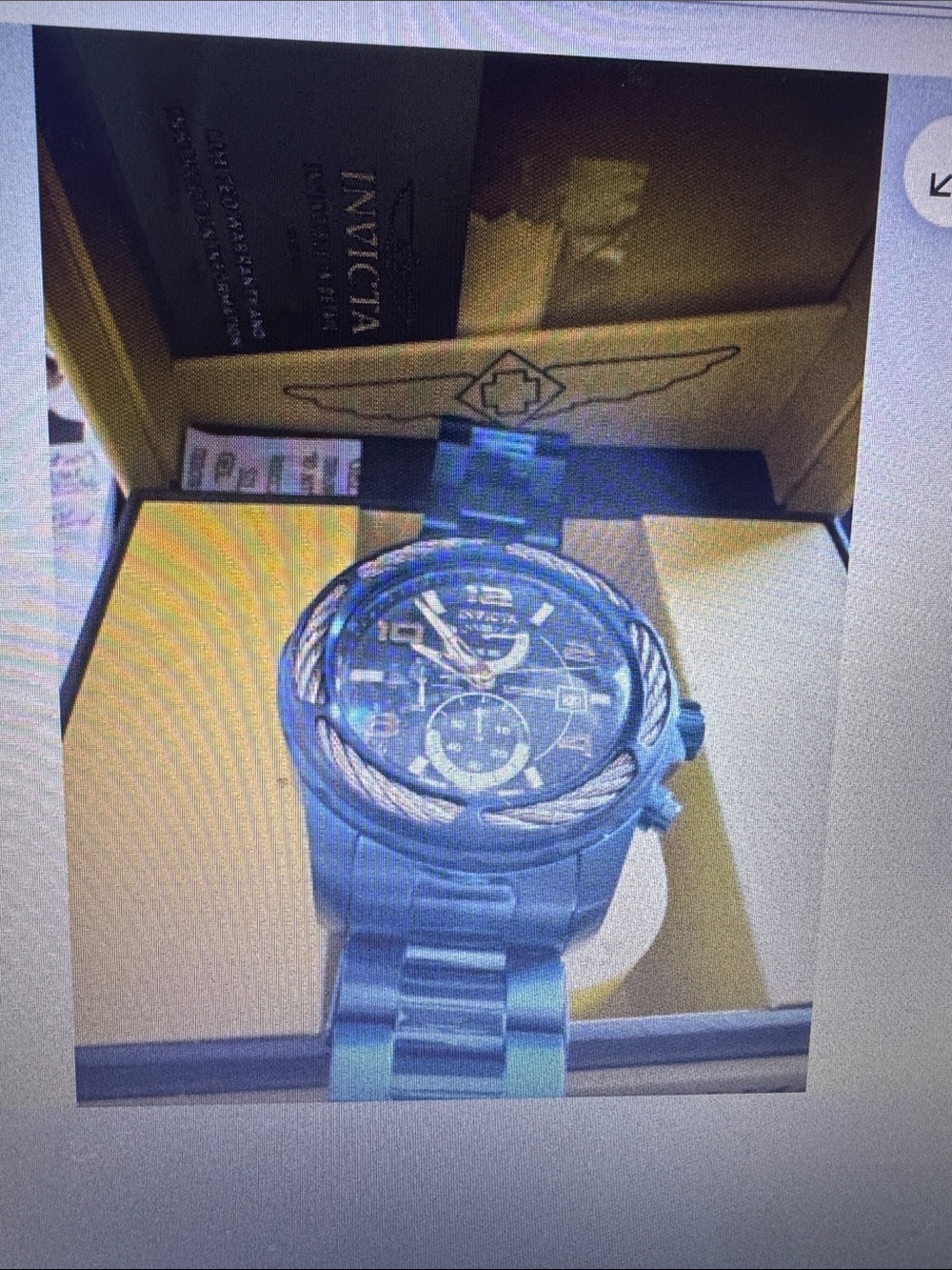 Invicta Men's Blue Stainless Steel Chronograph with Rope Accent